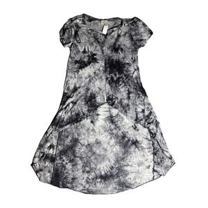 Free Kisses Black Gray White‎ Tie Dye Hi Low Large Dress/top